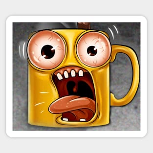 funny mug Sticker